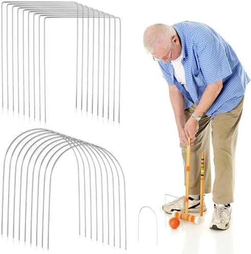 Kroket | 18 stk. Croquet Wicket Erstatning til Croquet 9 x 7,8 tommer Metal Croquet Buer med Galvaniseret Rustfri Bue Croquet Wicket Square Wicket Erstatning til Plæne Baghave Udendørs Croquet Spil Kroket Kroket