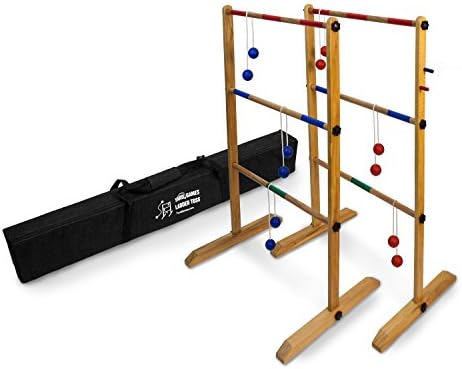 Toss Spil | Ladder Toss Dobbelt Træ Ladder Ball Spil Med Færdiggjort Træ Og Holdbar Nylon Bærepose Toss Spil Toss Spil