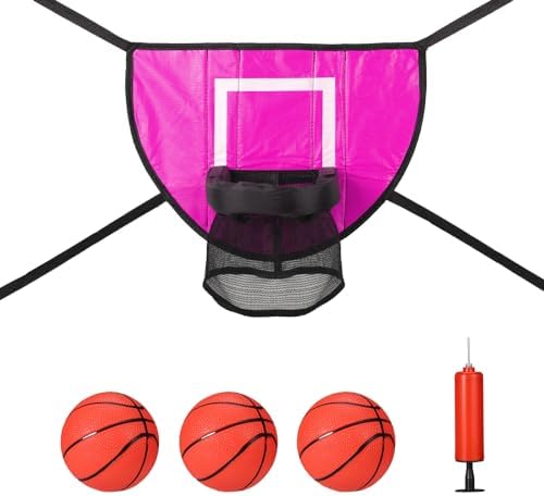 Trampoliner & Tilbehør | Trampolin Basketball Ring Sæt, Blødt Basketball Mål Til Trampolin Med 3 Mini Basketballer Og 1 Pumpe, Vandtætte Trampolin Tilbehør Til Basketball Elskere (Pink) Trampoliner & Tilbehør Trampoliner & Tilbehør